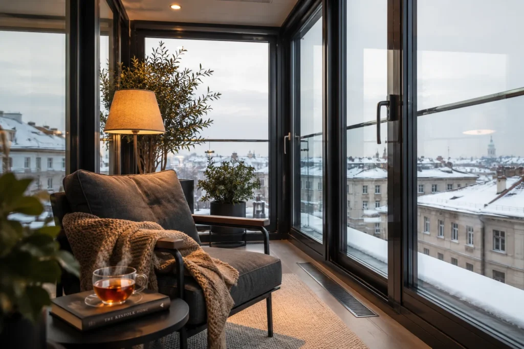 Ganzjährig nutzbarer, beheizter Warmwintergarten mit wärmegedämmter Verglasung.