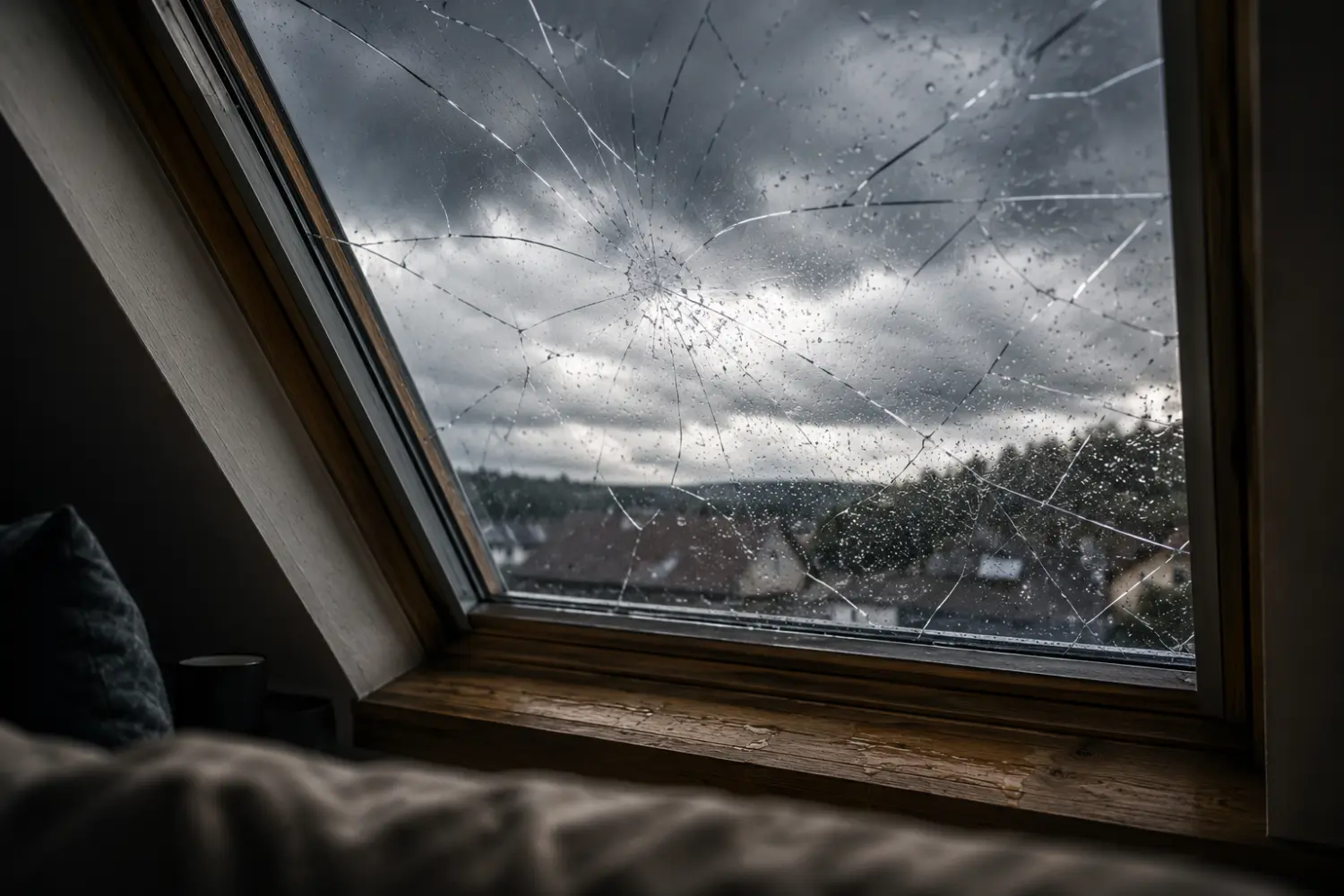 Hagelschaden am Dachfenster
