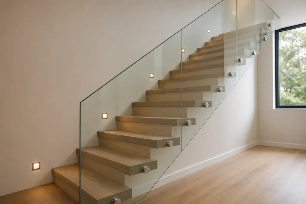 Ganzglasgeländer sorgt für ungestörten Ausblick am Haus