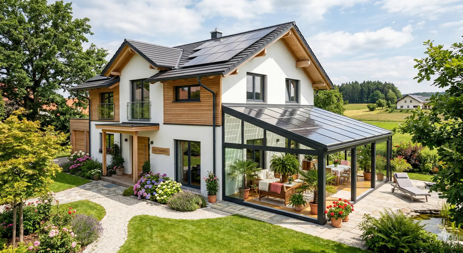 Nahaufnahme einer Fassade aus Photovoltaik-Glas mit deutlich sichtbaren, quadratischen Solarzellen.